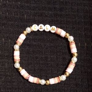 Handcrafted Pink and Gold Beaded Bracelet